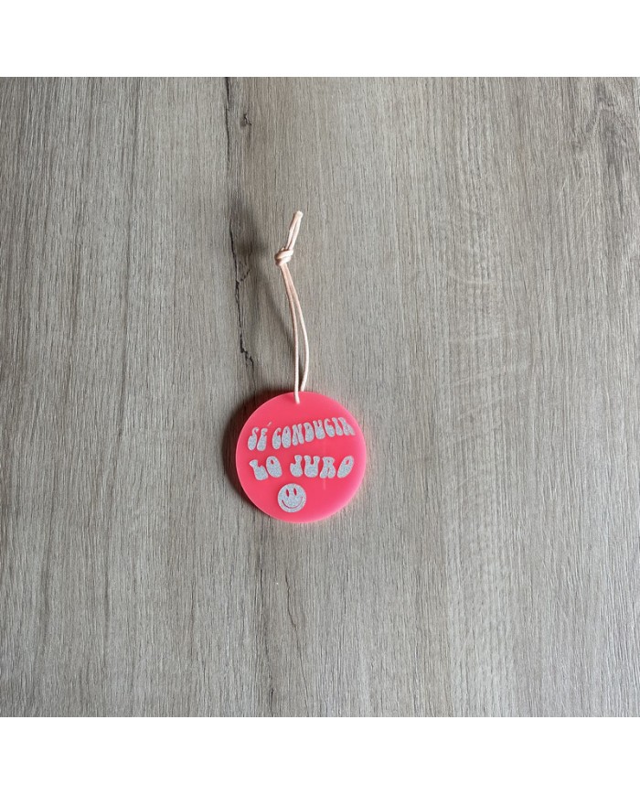 Colgador para Retrovisor del Coche "Sé Conducir Lo Juro" y Cara Sonriente