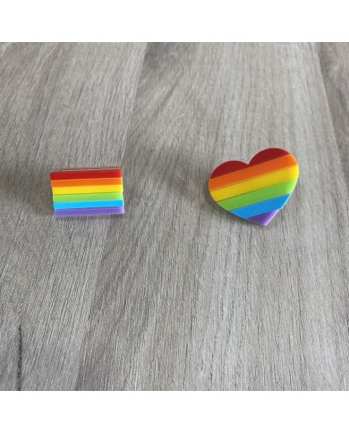 Pin Bandera del Orgullo LGBT en Forma de Corazón Pin Bandera del Orgullo LGBT en Forma de Corazón