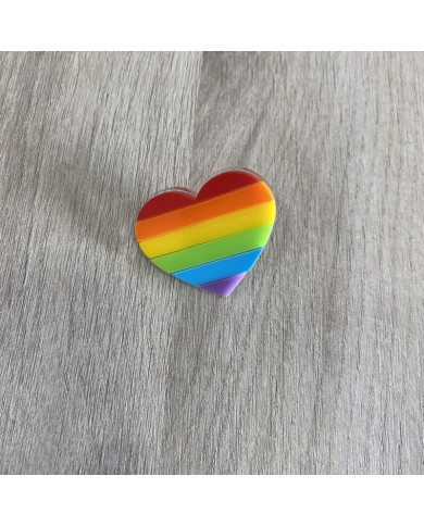 Pin Bandera del Orgullo LGBT en Forma de Corazón Pin Bandera del Orgullo LGBT en Forma de Corazón