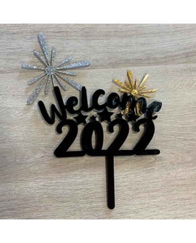 Topper "Welcome 2024" con Fuegos Artificiales Topper "Welcome 2024" con Fuegos Artificiales