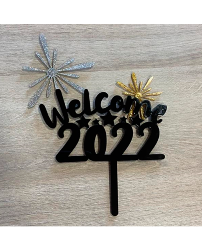 Topper "Welcome 2024" con Fuegos Artificiales