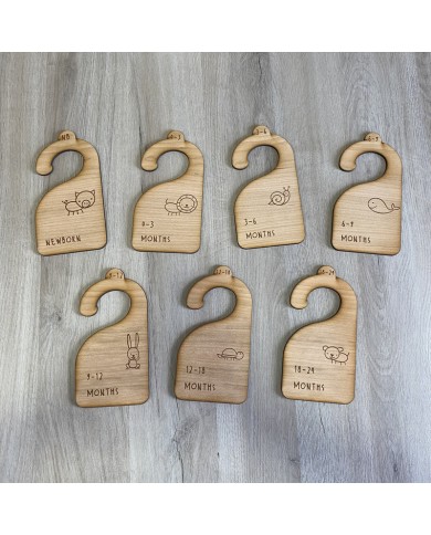 Pack 7 Perchas Semanas para Ropa de Bebé con Animalitos