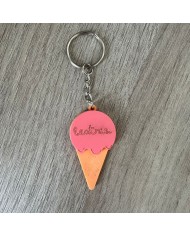 Llavero Cono de Helado con Nombre