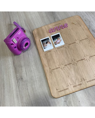 Cartel "Mi primer año" con Nombre para Fotos Instantáneas Polaroid Cartel "Mi primer año" con Nombre para Fotos Instantáneas Polaroid