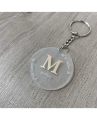 Pack 2 Llaveros Coordenadas con Inicial en Vinilo