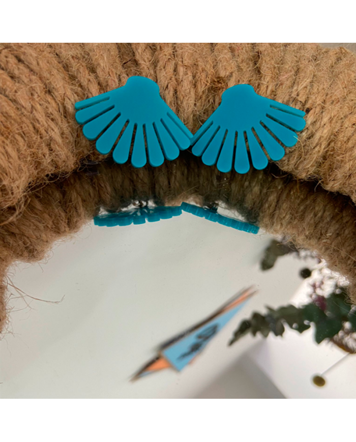 Pendientes Cowry Azules y Dorados