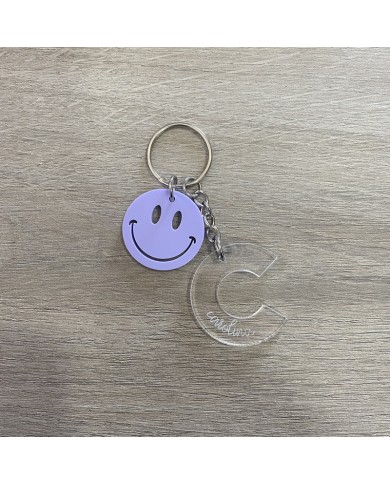Llavero Inicial y Smiley