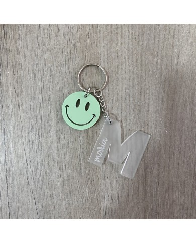 Llavero Inicial y Smiley Llavero Inicial y Smiley