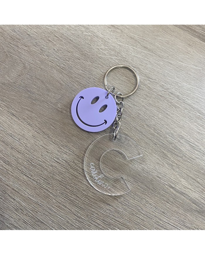 Llavero Inicial y Smiley