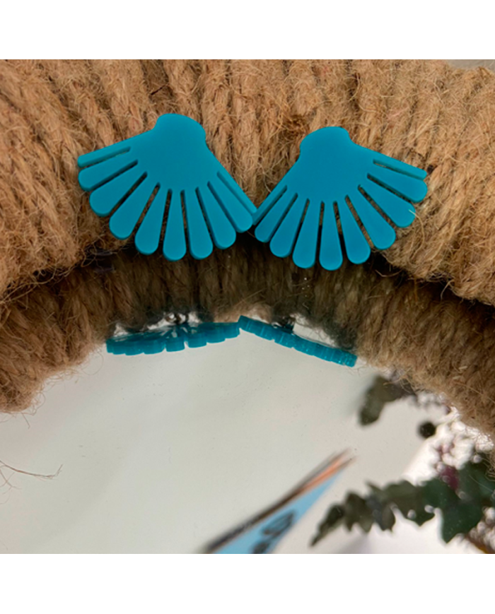 Pendientes Cowry Azules y Dorados