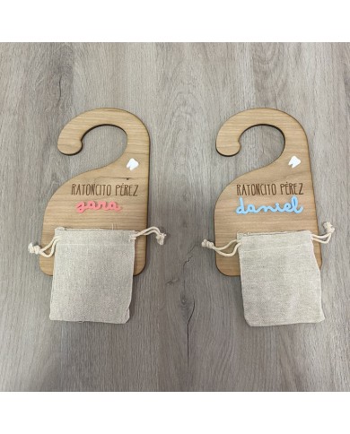 Percha Ratoncito Pérez con Nombre en Metacrilato