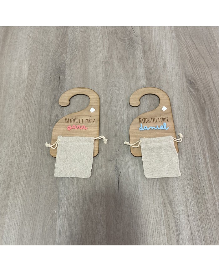 Percha Ratoncito Pérez con Nombre en Metacrilato