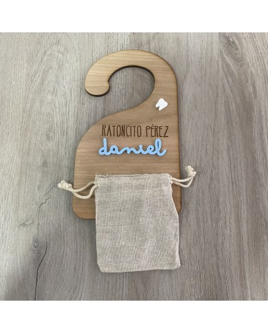 Percha Ratoncito Pérez con Nombre en Metacrilato