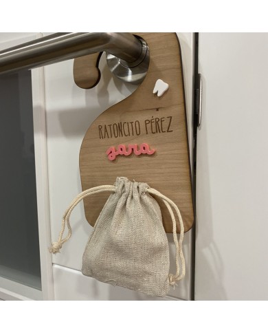 Percha Ratoncito Pérez con Nombre en Metacrilato