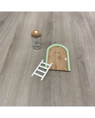 Puerta con Escalera para El Ratoncito Pérez y Bote con Nombre para Diente