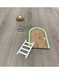 Puerta con Escalera para El Ratoncito Pérez y Bote con Nombre para Diente