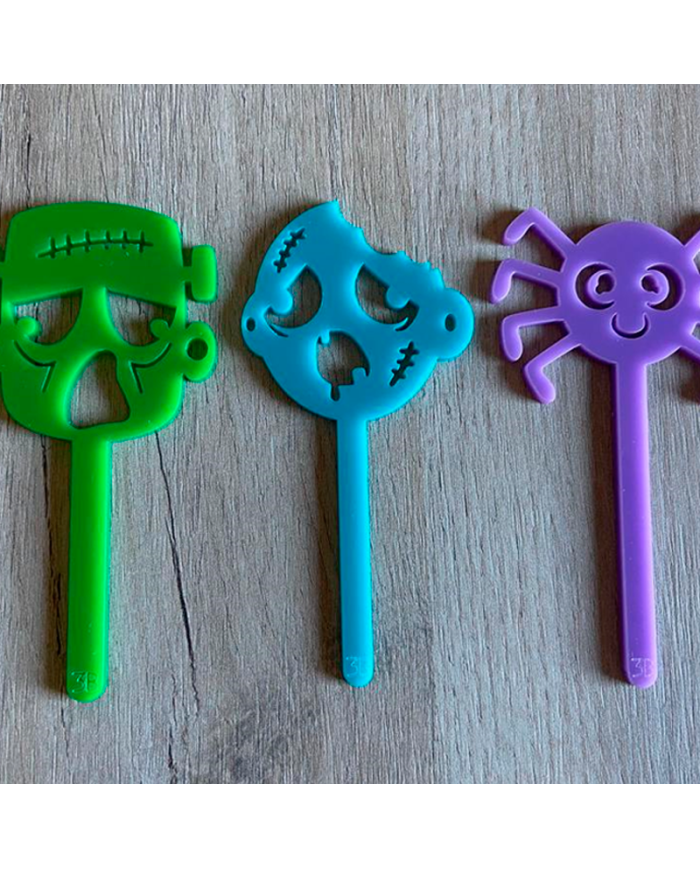 3 Mini Toppers de Frankestein+Zombie+Araña