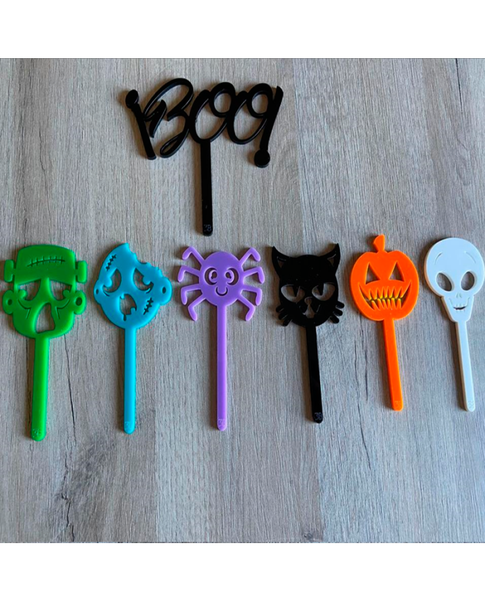 Conjunto de 6 Mini Toppers + Mini Topper BOO! de Regalo