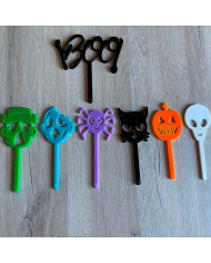 Conjunto de 6 Mini Toppers + Mini Topper BOO! de Regalo
