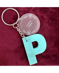 Llavero Inicial con Nombre y Colgante de Luna