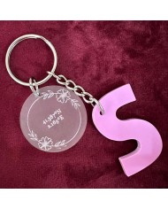 Llavero Inicial con Colgante de Coordenadas