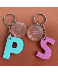 Llavero Inicial con Colgante de Coordenadas