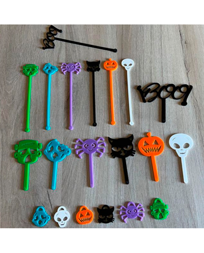 Pack 7 Mini Toppers + 7 Agitadores + 6 Colgadores de Regalo