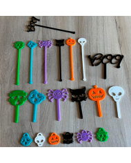 Pack 7 Mini Toppers + 7 Agitadores + 6 Colgadores de Regalo