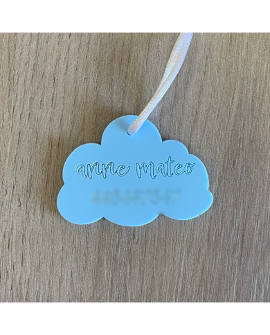 Identificador Mochila de Nube con Nombre y Número Identificador Mochila de Nube con Nombre y Número