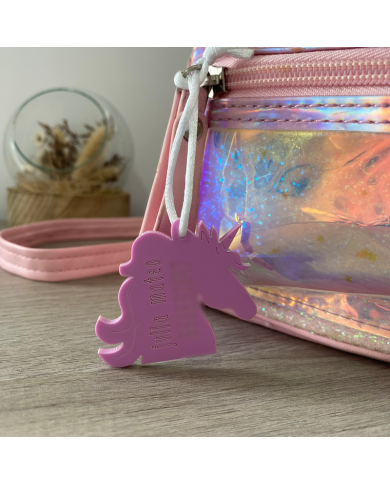 Identificador Mochila de Unicornio con Nombre y Número
