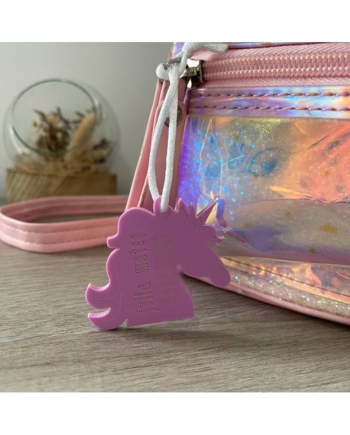 Identificador Mochila de Unicornio con Nombre y Número