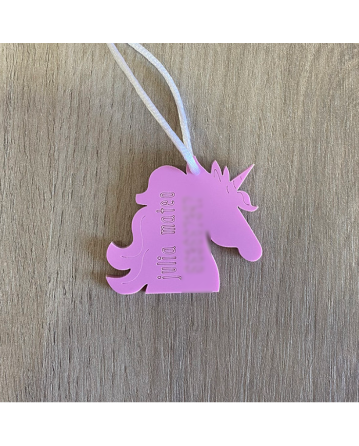 Identificador Mochila de Unicornio con Nombre y Número