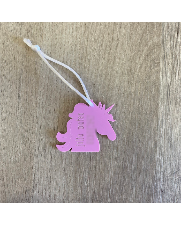 Identificador Mochila de Unicornio con Nombre y Número