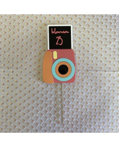Topper Cámara de Fotos Polaroid con Nombre y Edad