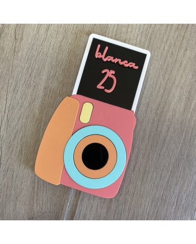 Topper Cámara de Fotos Polaroid con Nombre y Edad Topper Cámara de Fotos Polaroid con Nombre y Edad
