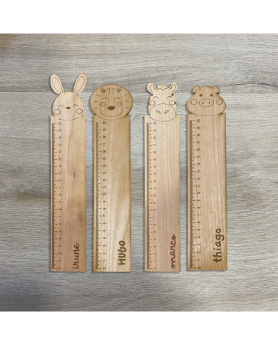 Regla de Madera de Cebra con Nombre Regla de Madera de Cebra con Nombre
