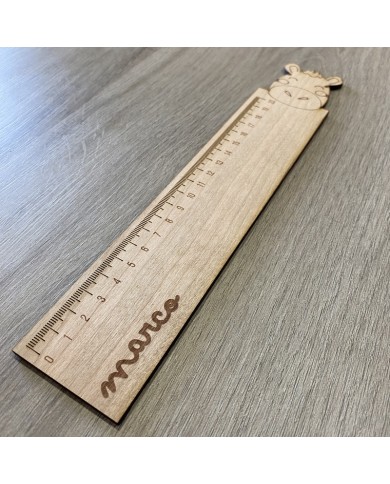 Regla de Madera de Cebra con Nombre Regla de Madera de Cebra con Nombre