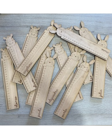 Regla de Madera de Cebra con Nombre Regla de Madera de Cebra con Nombre