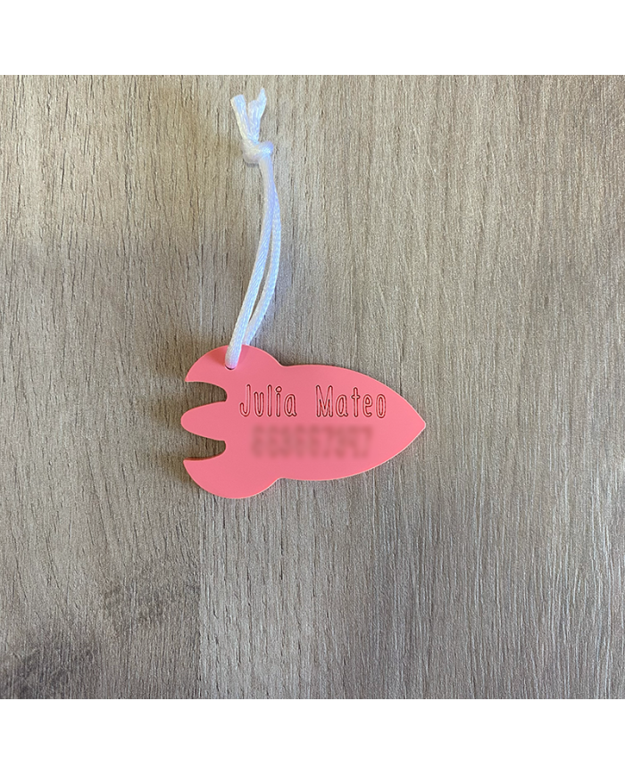 Identificador Mochila de Cohete con Nombre y Número