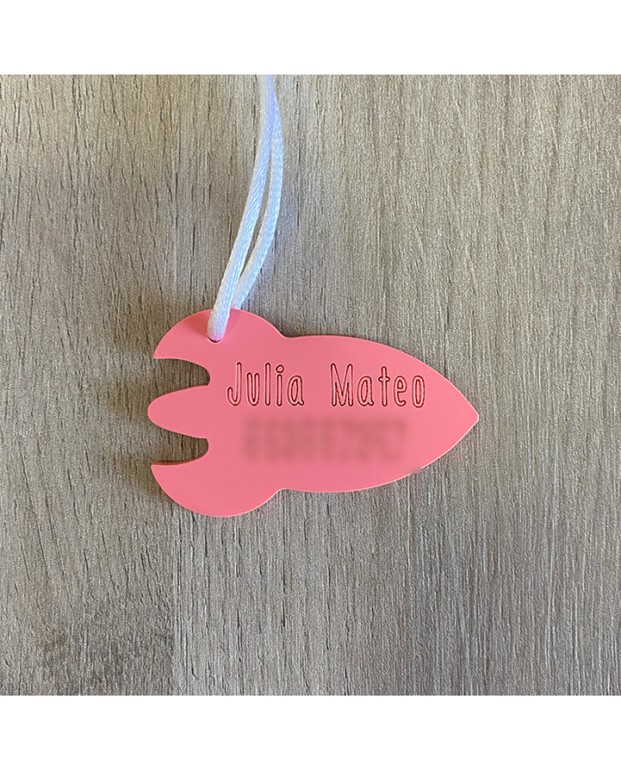 Identificador Mochila de Cohete con Nombre y Número