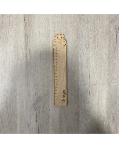 Regla de Madera de Cerdito con Nombre Regla de Madera de Cerdito con Nombre