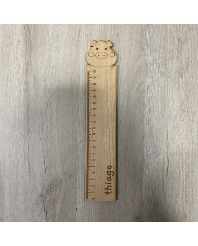 Regla de Madera de Cerdito con Nombre Regla de Madera de Cerdito con Nombre