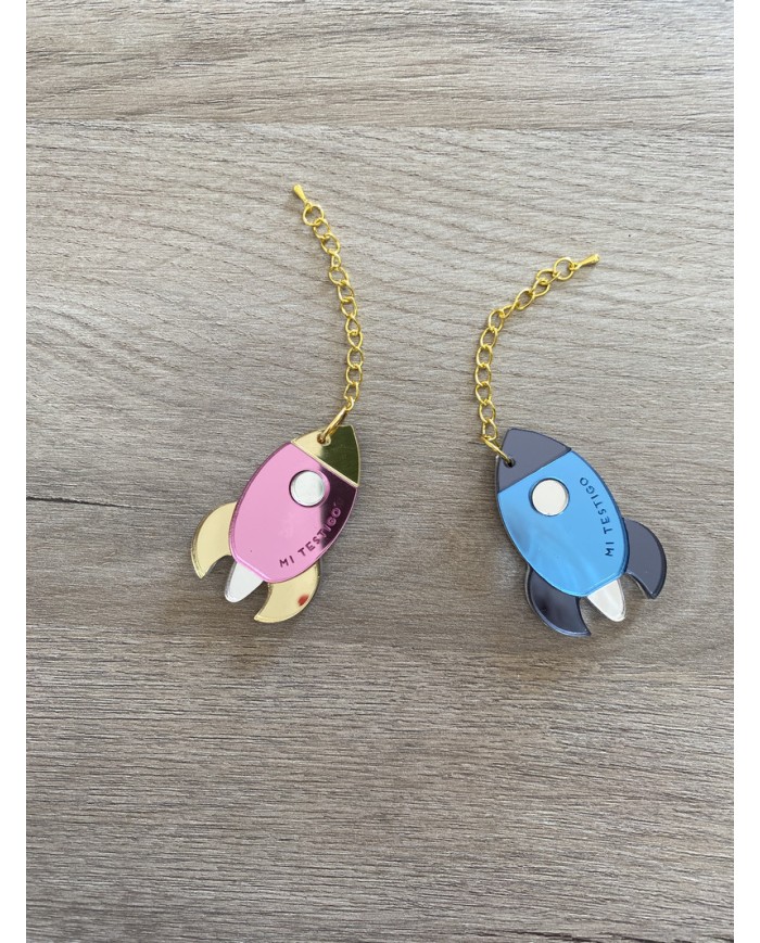 Colgador "Mi testigo" con Forma de Cohete para Bodas