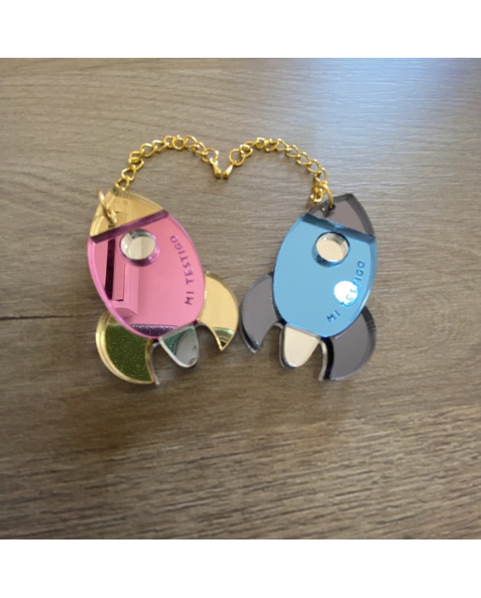 Colgador "Mi testigo" con Forma de Cohete para Bodas