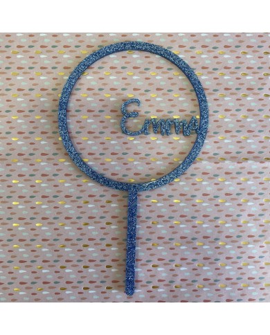 Topper Redondo con Nombre Calado