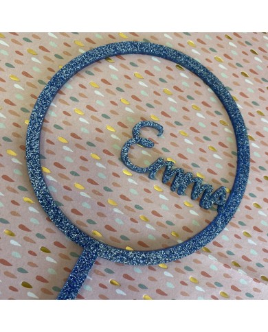 Topper Redondo con Nombre Calado