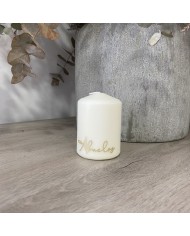 Vela Pequeña con Nombre o Palabra en Vinilo sin Aroma