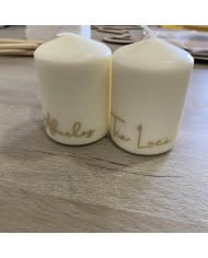 Vela Pequeña con Nombre o Palabra en Vinilo sin Aroma