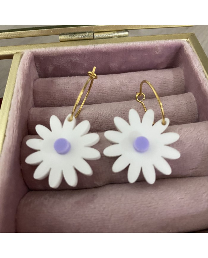 Pendientes Margarita con Aro Pequeño