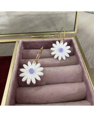 Pendientes Margarita con Aro Pequeño